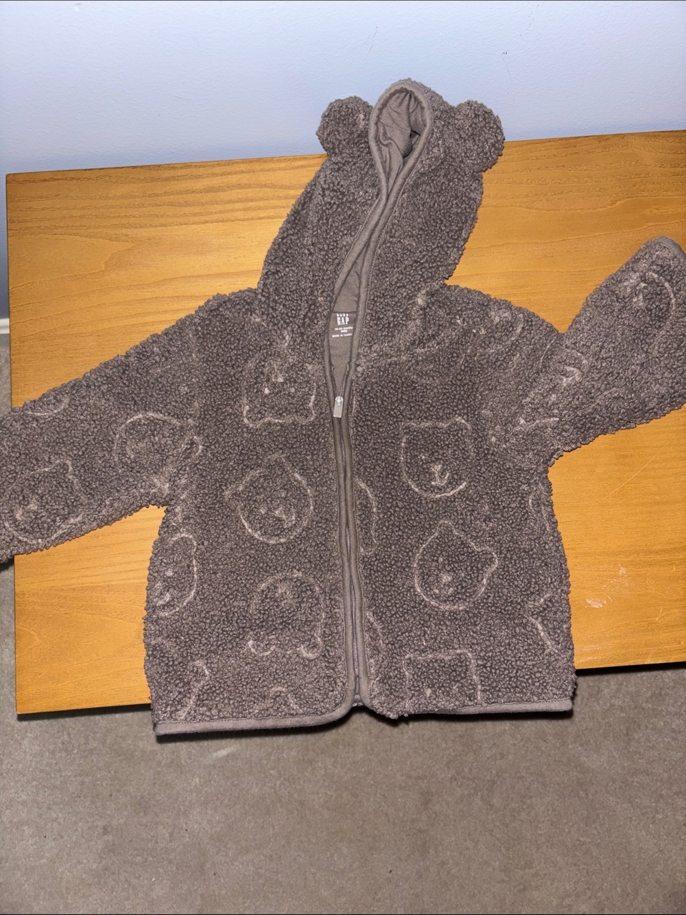 GAP Cozy Teddy Fleece Hooded Zip-Up Jacket - Brown